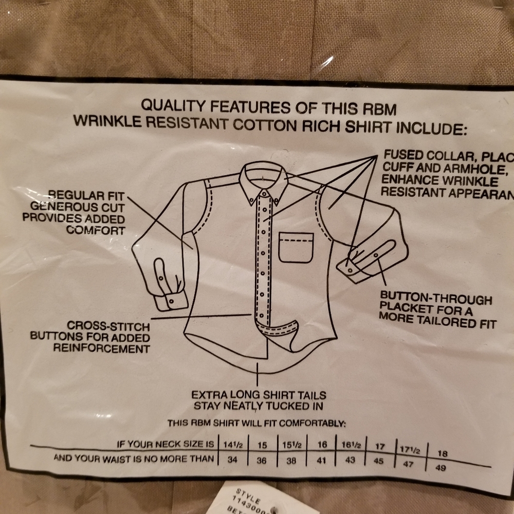 👔 RBM Oxford Wrinkle Resistant Shirt - Picture 7 of 8